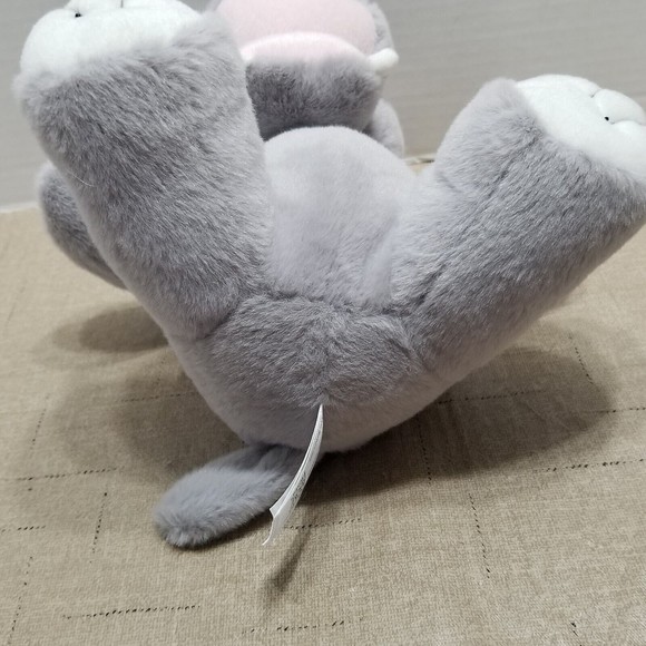 Fiesta Hippo Plush Gray Stuffed Animal Small Toy Open Mouth Seated Bean Bag - Picture 6 of 10